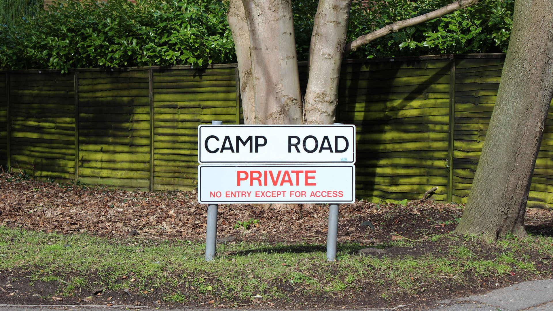 Camp Road sign